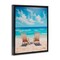 Stupell Industries Adirondack Beach Chairs View Black Framed Floater Canvas Wall Art, design by LSR Design Studio